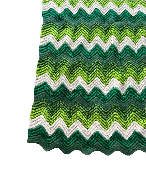 Vintage Chevron Zig Zag Pattern Crochet Knitted Afghan Throw Blanket 33”x56” gallery