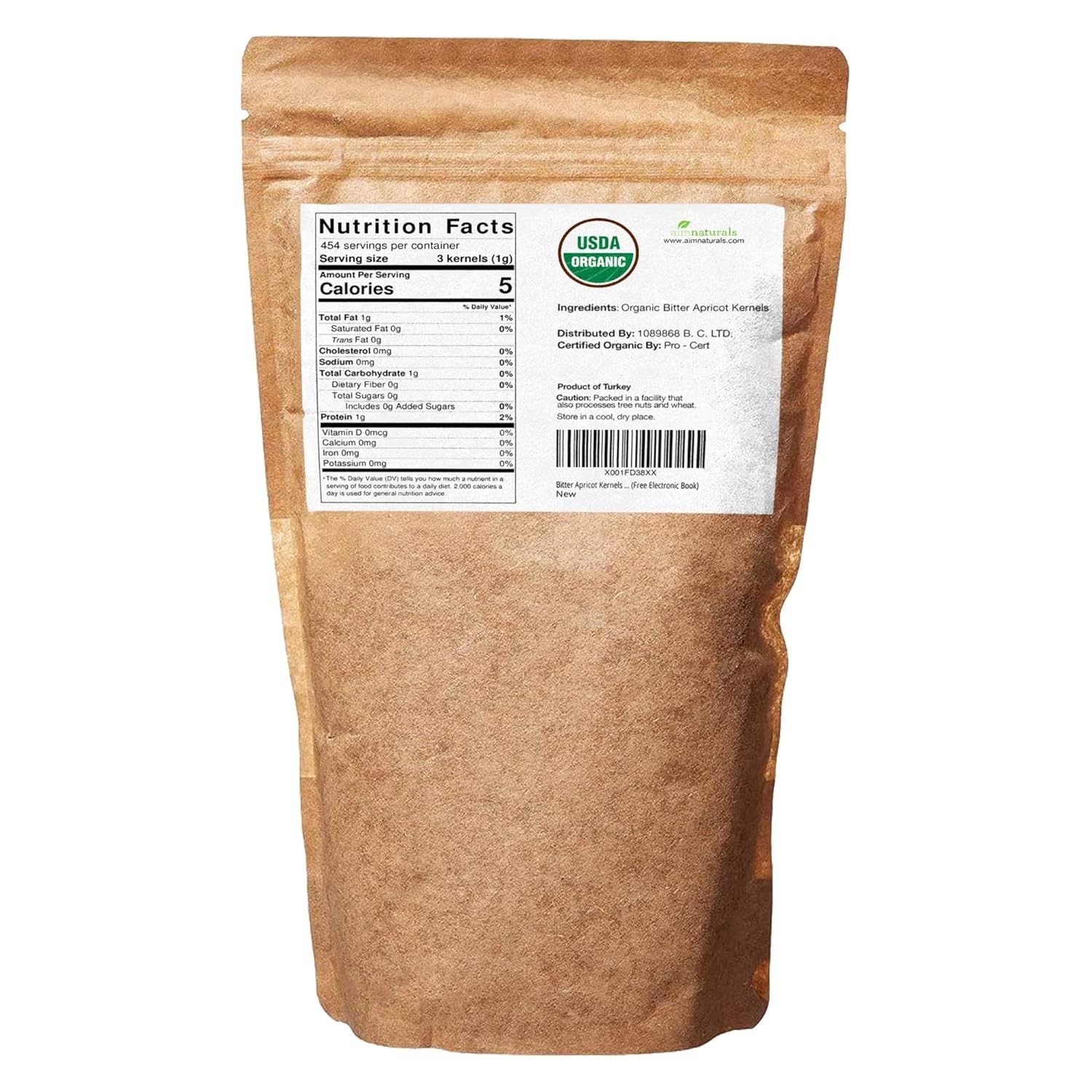 Bitter Apricot Kernels Organic Raw (1 LB) USDA Organic Certified - Turkey gallery