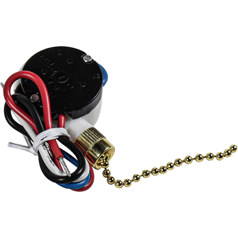 HQRP 3-Speed 4-Wire Ceiling Fan Pull Chain Light Switch 4 Pre-Installed Wires gallery