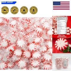 STARLIGHT Peppermint Candy 1 lb Bulk – Refreshing Mints, 84 Individually Wrapped