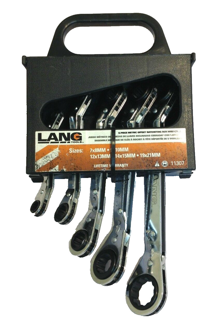 Lang Tools 11307 5-Piece Metric Offset Ratchet Ratcheting Box Wrench Set - USA gallery