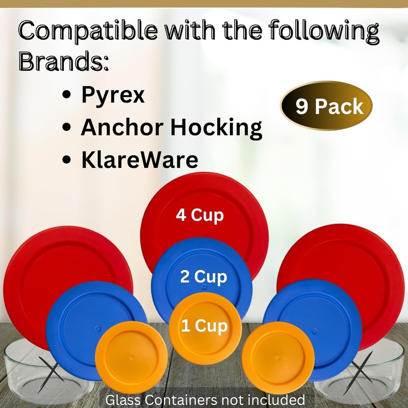Blue, Red Replacement Lids/Covers for Pyrex, Anchor Hocking & KlareWare gallery