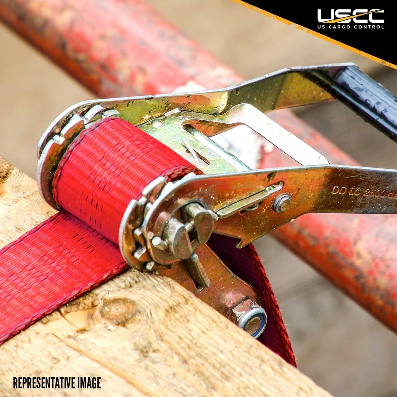 USCC 2" X 15' Endless Ratchet Straps - Red gallery