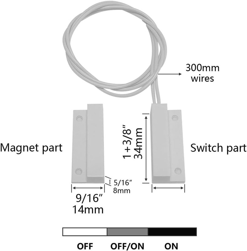 5 Sets Surface Mounted NC Magnetic Contacts Switch for Door/Window WHITE gallery