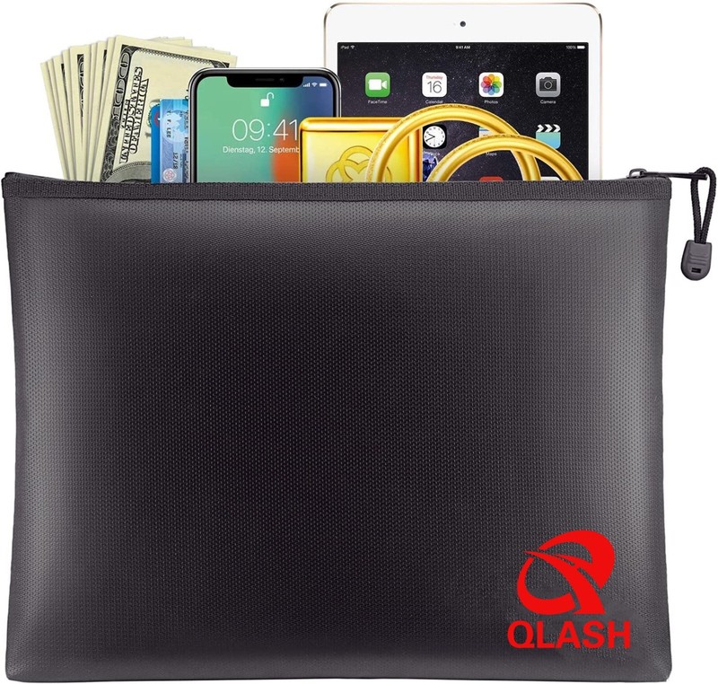 Large Fire Proof money Bag Fireproof Document Pouch Waterproof Safe Cash US gallery