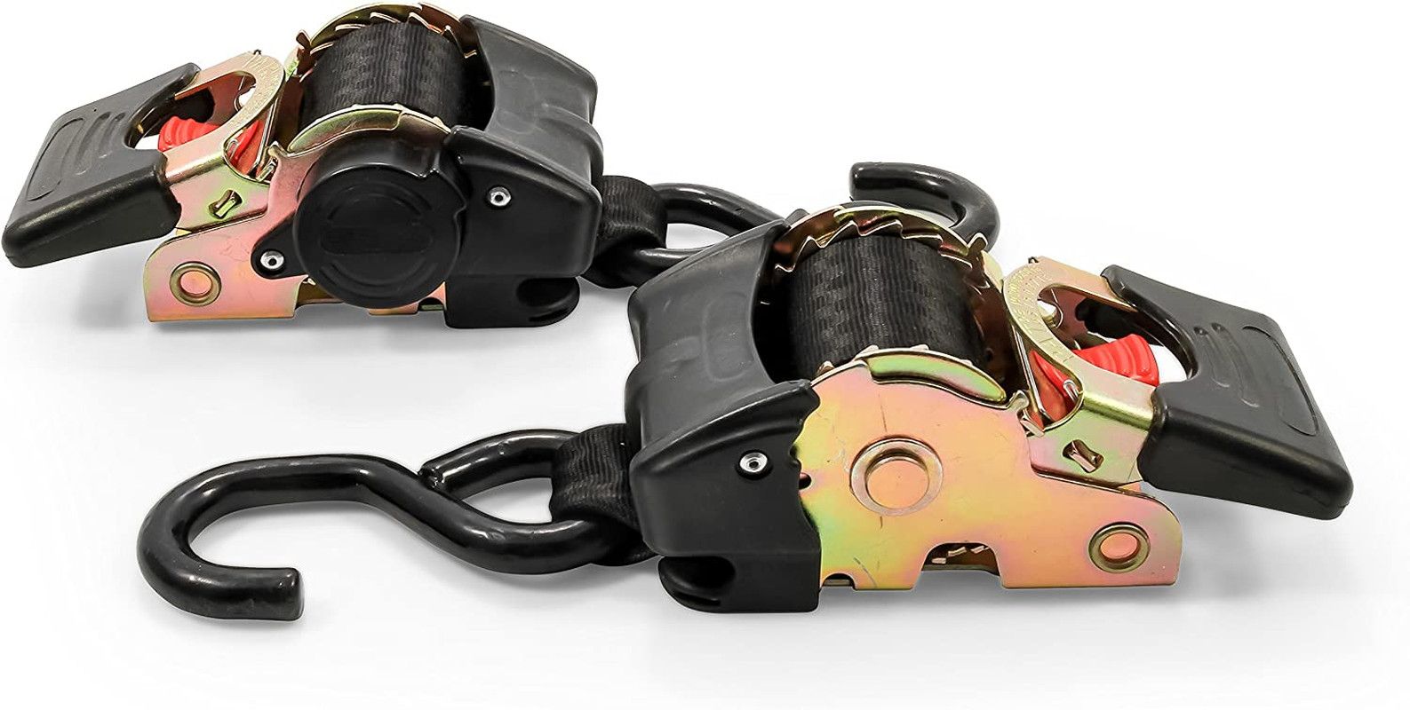 Ratchet Tie down Pair Anchor Retractable Transom Trailer Boat Hook Strap 2 Pack gallery