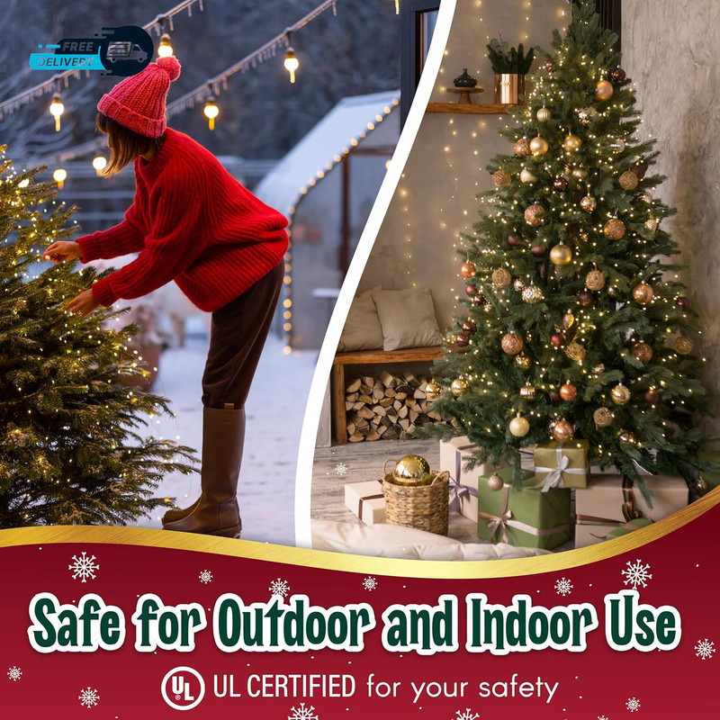 Clear Warm White Christmas Tree Lights - 6.3 Ft String of 35 Incandescent Mini B gallery