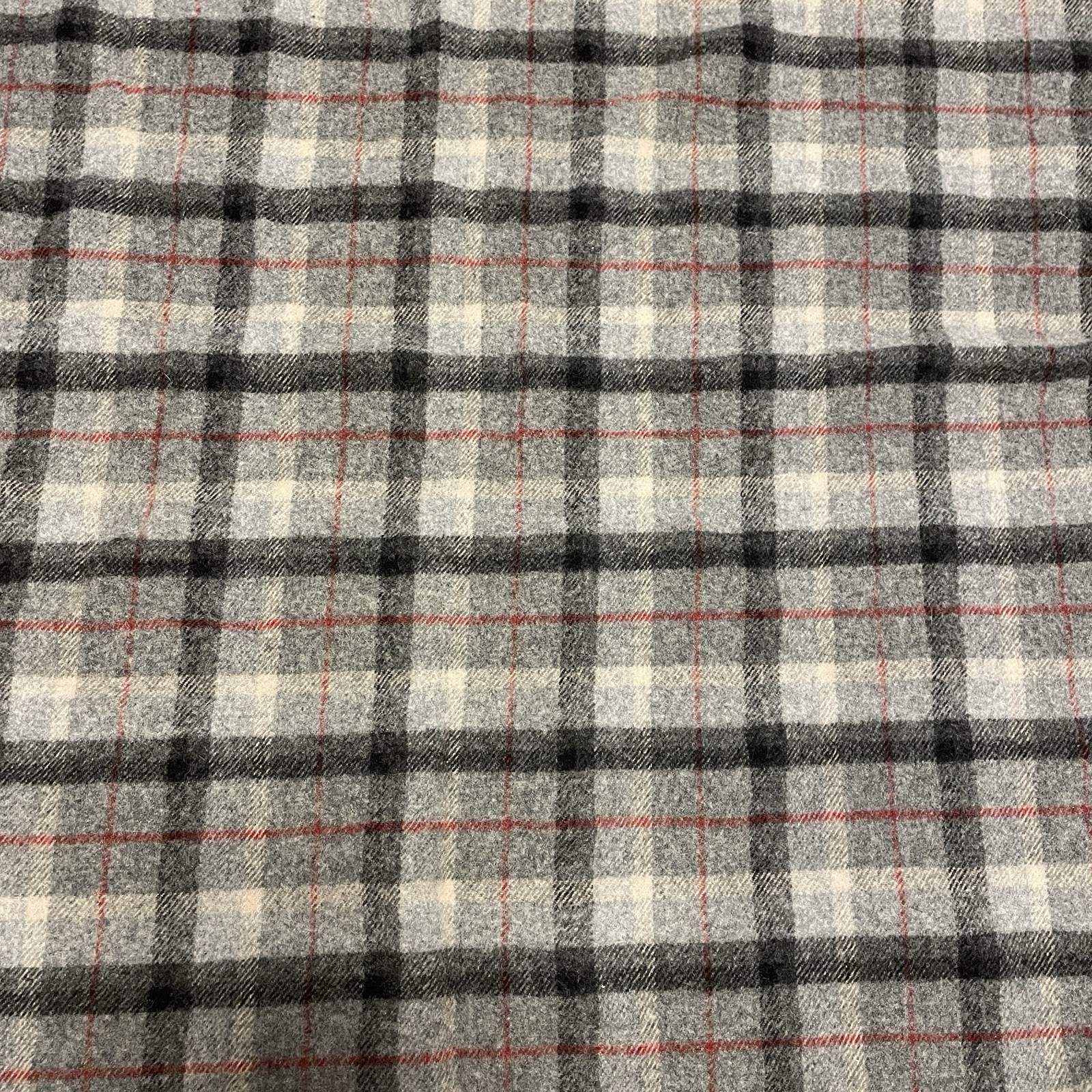 Lands End Home By Pendleton 100% Wool Stadium Blanket Gray Plaid 54" X 46" EUC gallery
