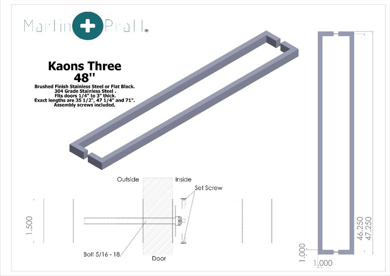 Residential & Commercial Door Pull Handle Matte Black 48" gallery