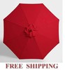 9ft Patio Umbrella Replacement Canopy 8 Ribs UV Resistant Red Canopy Only gallery