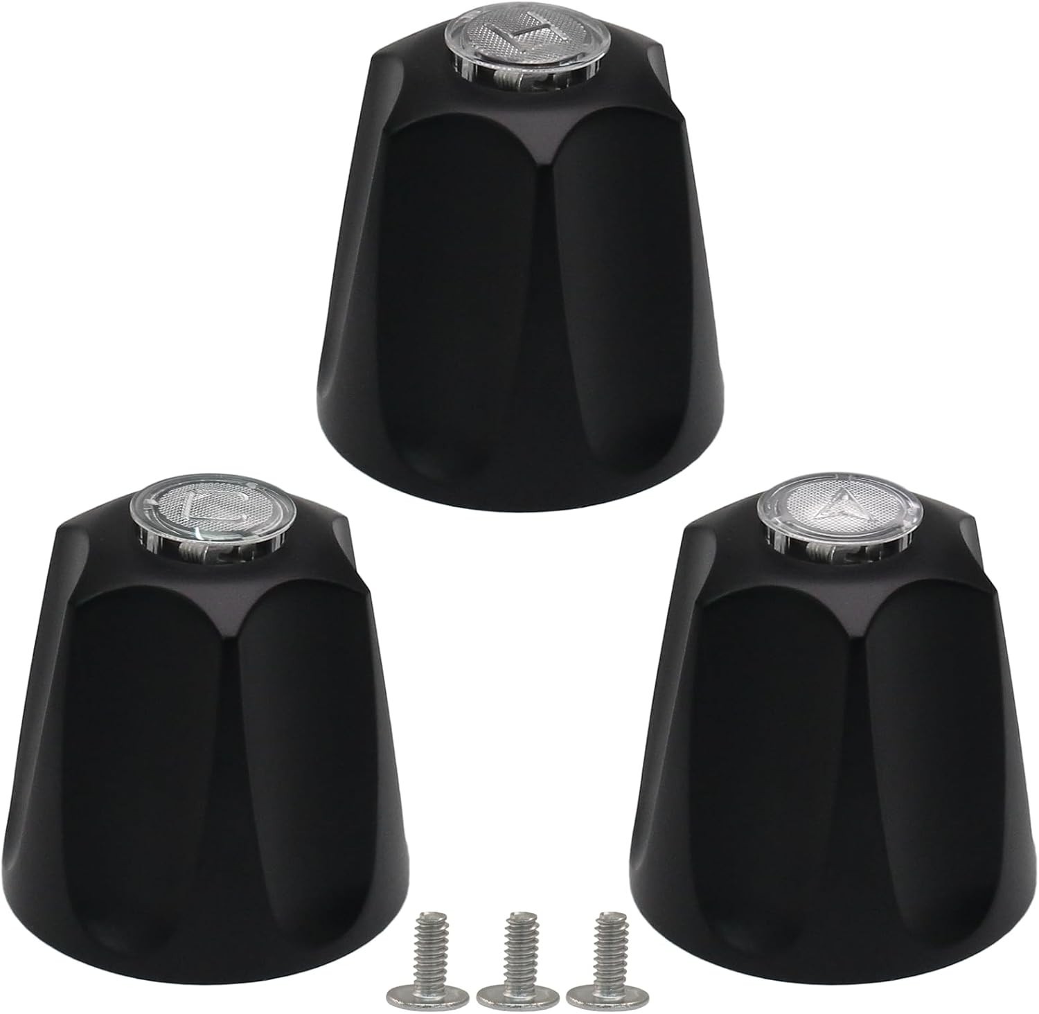 Brushed Black Shower Knob Replacement Set of 3 Bathtub Faucet Handles Inclu... gallery
