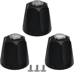 Brushed Black Shower Knob Replacement Set of 3 Bathtub Faucet Handles Inclu…