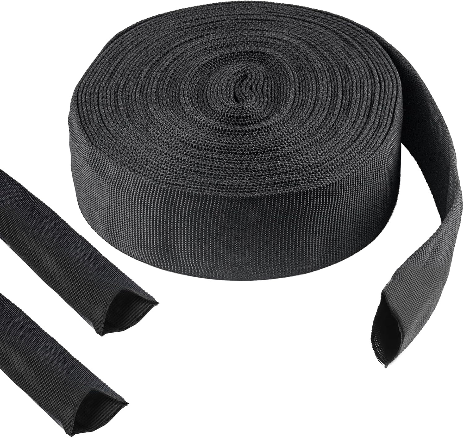 33 FT Nylon Hydraulic Hose Protector Sleeve Black Protective Cover Hose Sheath H gallery