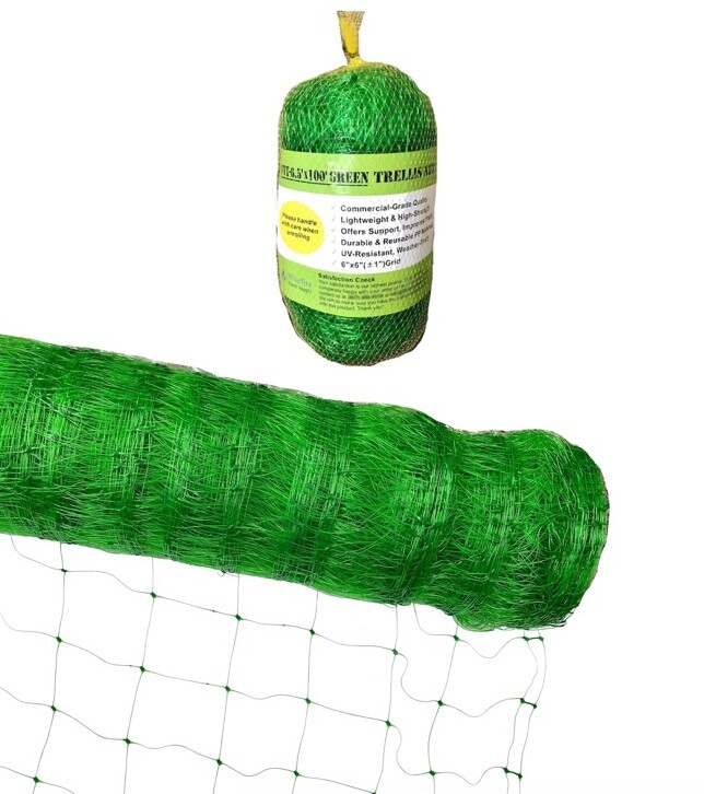 Green Plastic Trellis Netting for Climbing Plants - COMMERCIAL GRADE Trellis Net gallery