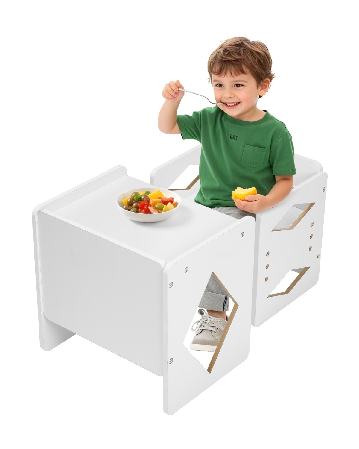 VEVOR Weaning Table and Chair Set Montessori Kids Activity Table and Chair White gallery