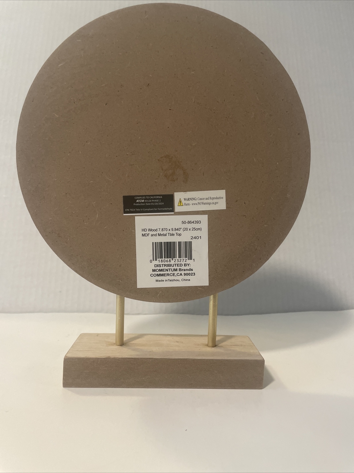 Wood Geometric Decorative Sculpture Circle Home Decor Statue w/ Stand 8”x9” New gallery