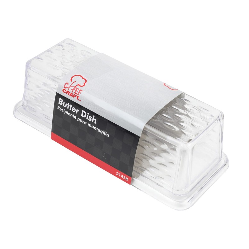 Chef Craft Select Plastic Butter Dish, 7 Inches In 7 inches in length, Clear gallery