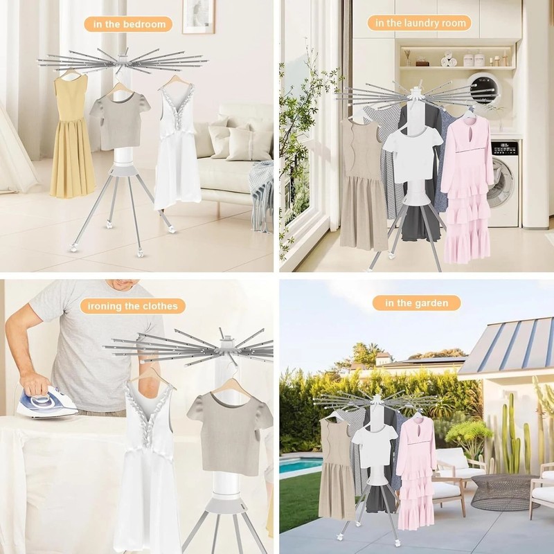 4-Legged Clothes Drying Rack Foldable, Portable Laundry Drying Rack gallery