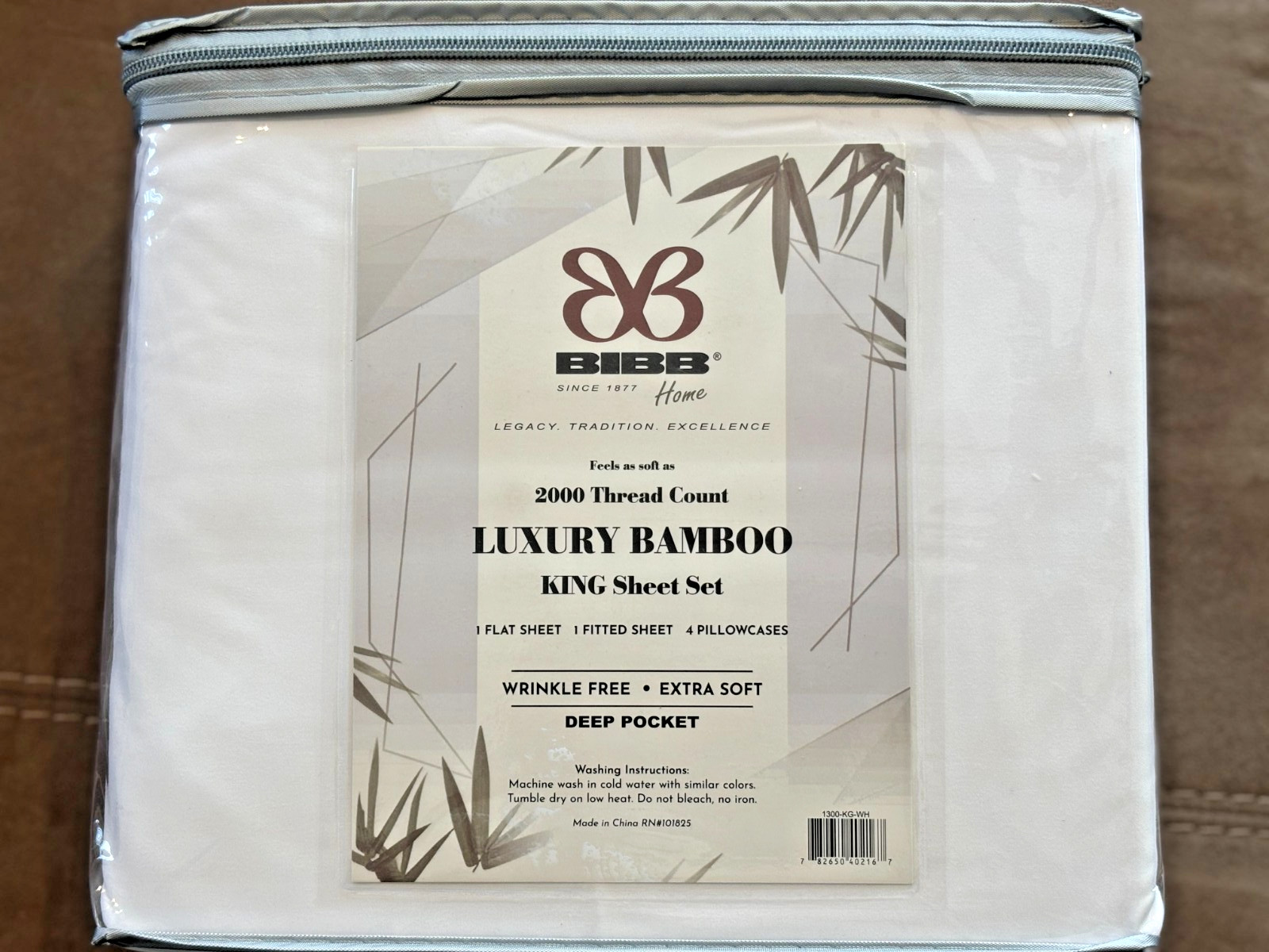 BIBB HOME 2000 COUNT 6-PIECE RAYON FROM BAMBOO SHEET SET - KING - WHITE gallery