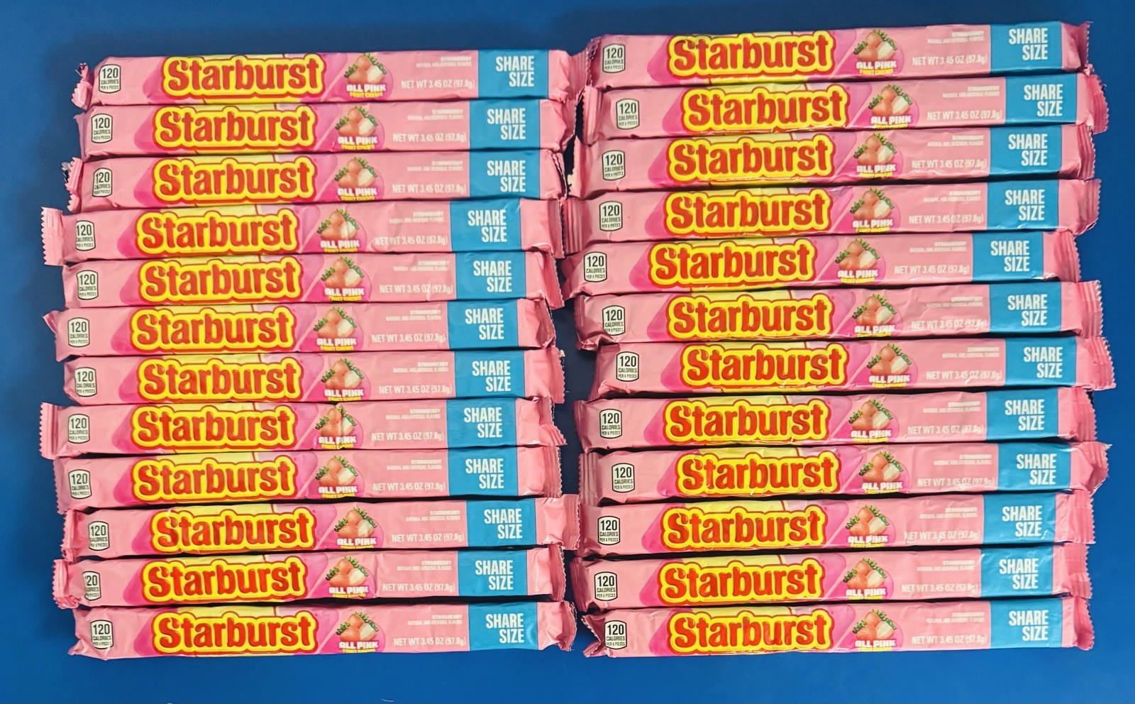(24) Starburst All Pink Strawberry Fruit Chews Candy Packs 3.45oz. BB: 06/2027 gallery