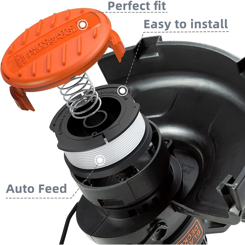 Black & Decker Replacement 10 Piece String Trimmer Spools & Cap AF-100 .065 gallery