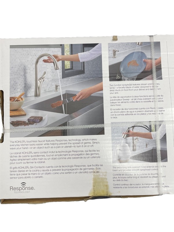 Kohler R32323-SD-VS Touchless Pull-Down Kitchen Faucet with Soap Dispenser -... gallery