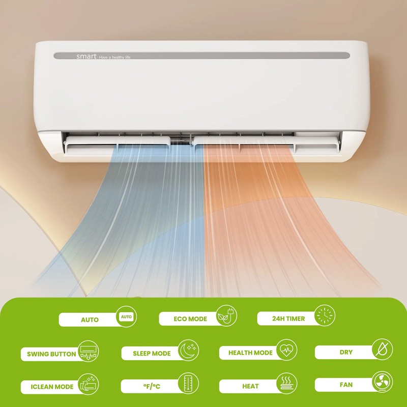 YITAHOME 24K BTU Split Air Conditioner Heat Pump System 220V Up to 1500 Sq. Ft gallery