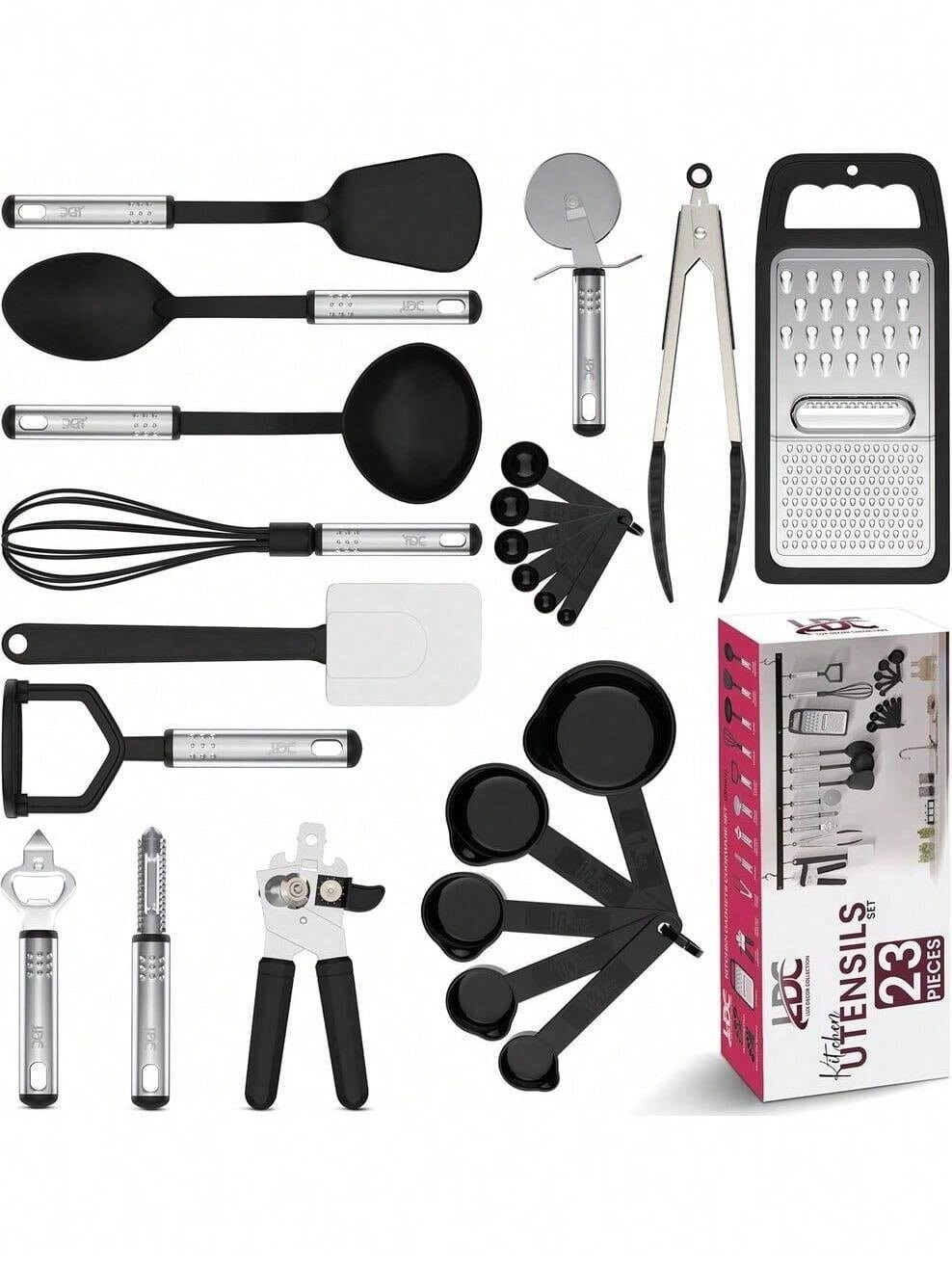 23 Piece Kitchen Utensils Set Nylon Stainless Steel Nonstick Cooking Tools gallery