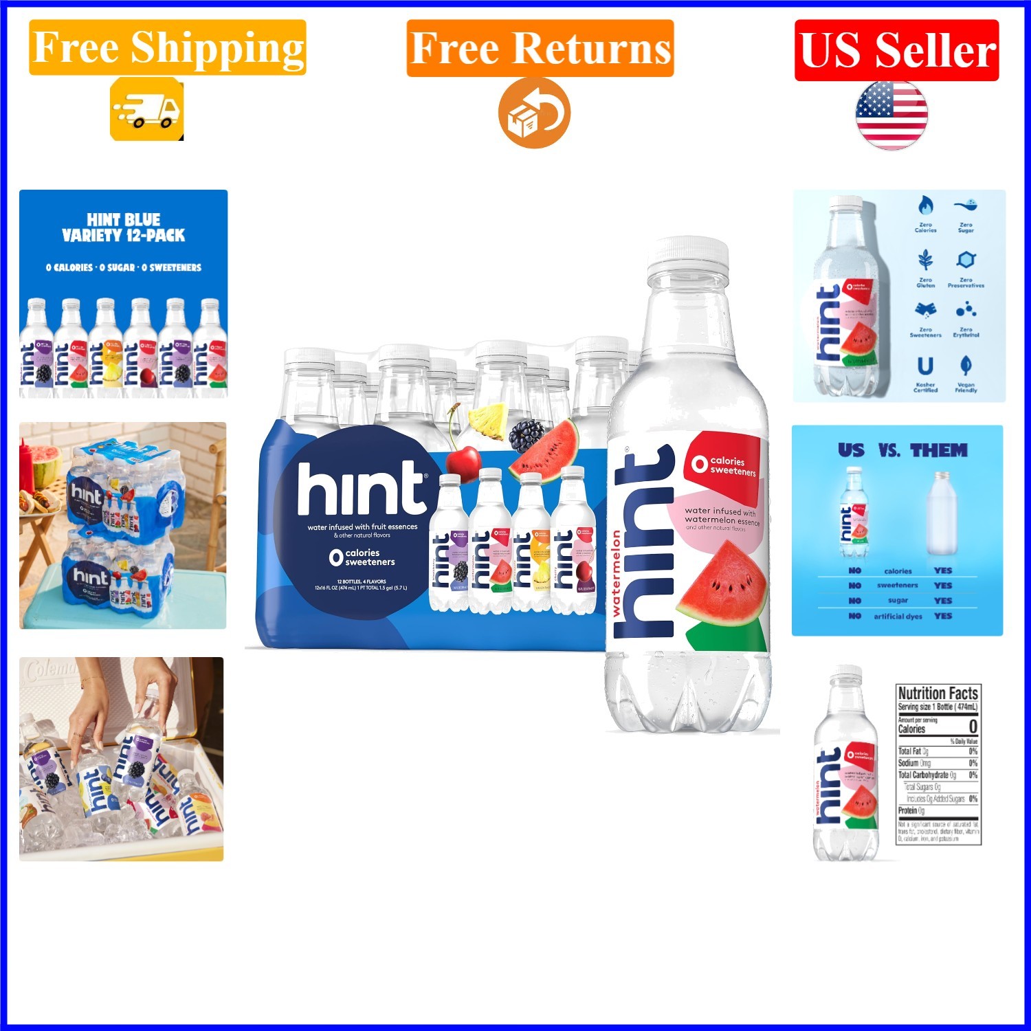 Infused Bottled Water Variety Pack, 12-Pack, 16 oz, Sugar-Free, Flavored gallery