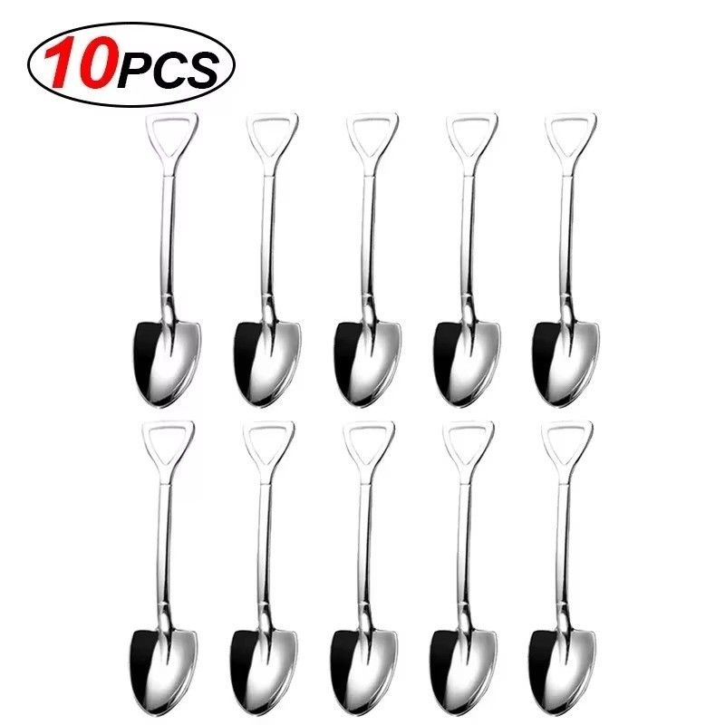 2/20PCS Stainless Steel Mini Dessert Spoons Coffee Tea Ice Cream Spoon Set gallery