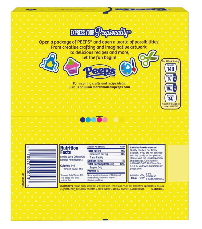 Qty 6- Marshmallow Peeps Yellow Chicks, 4.5oz Each - Best By 11/2027 gallery