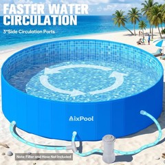 Large Foldable Non-Inflatable Pool for Adult, Foldable Swimming Pool, 7.5 Ft