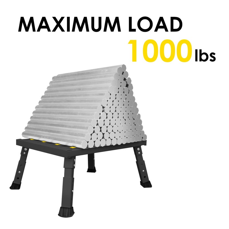 Adjustable Height Aluminum RV Step Stable Foldable Platform Step Stool Suppor... gallery