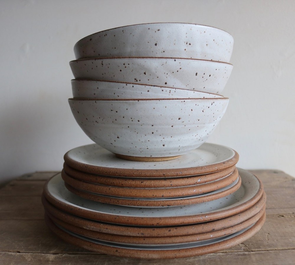 Ceramic Dinnerware Set: Dinner Plate, Salad Plate