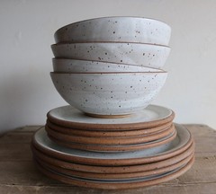 Ceramic Dinnerware Set: Dinner Plate, Salad Plate