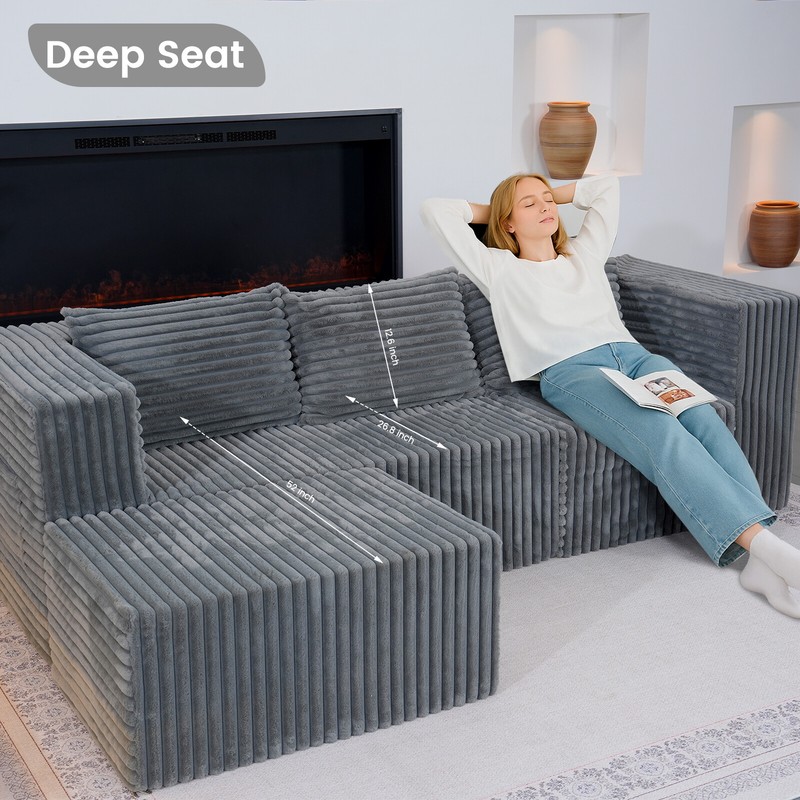 LILYPELLE Cloud Sectional Couch Chaise L Shaped Chaise Modular Sofa & Deep Seat gallery