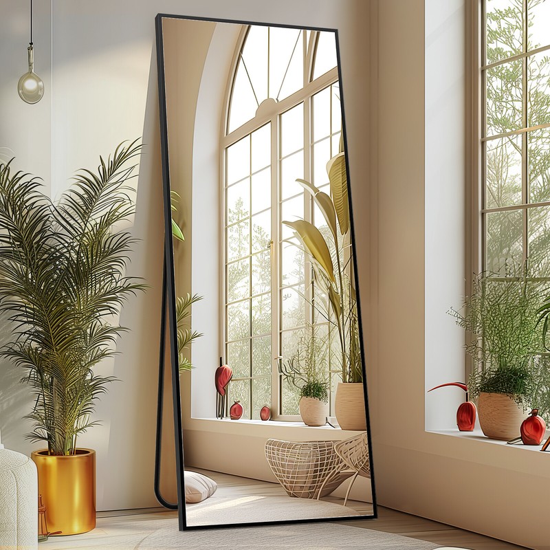 Aluminium Alloy Framed Rectangular Full Body Mirror 3 Mount Styles (Hang/Stand) gallery