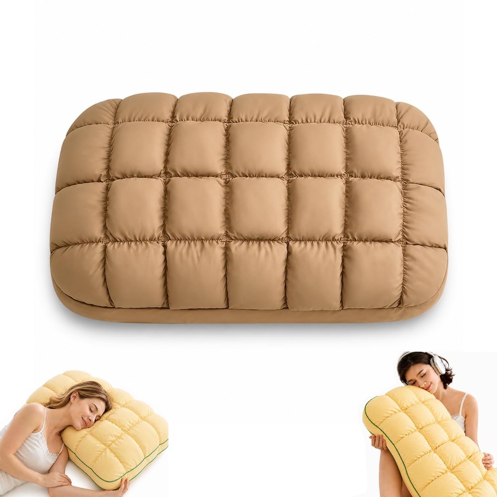 Cooling Marshmallow-Soft Pillow for Adults, Quilted Cool-Touch Bed Pillow