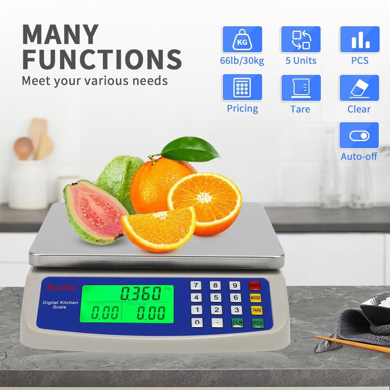 Large Digital Kitchen Scale 30KG 66LB Food Computing Stainless Steel LCD gallery
