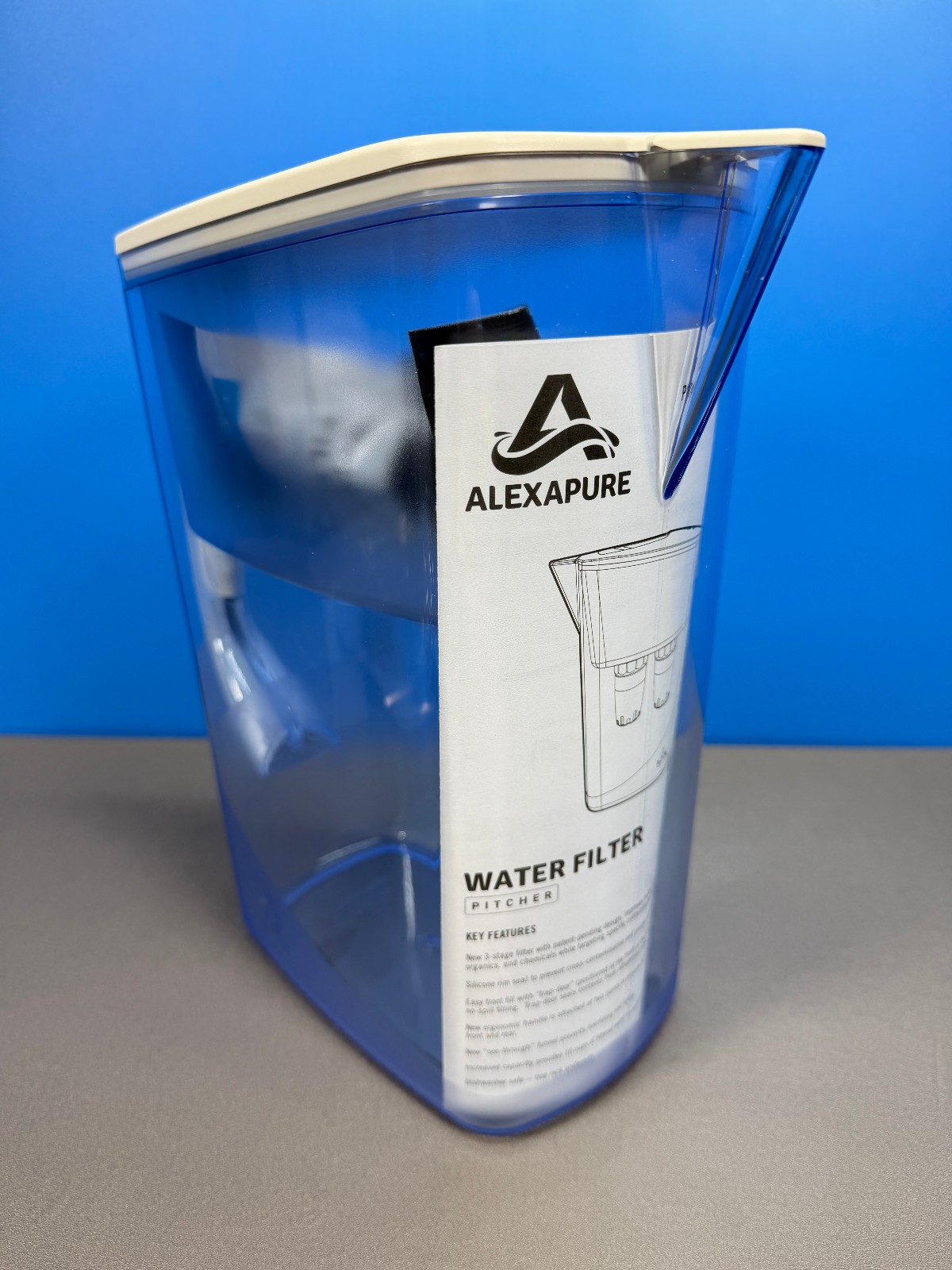 ALEXAPURE ALEXA PURE WATER FILTER PITCHER WITH 2 PACK FILTERS 3 STAGE OEM NEW gallery