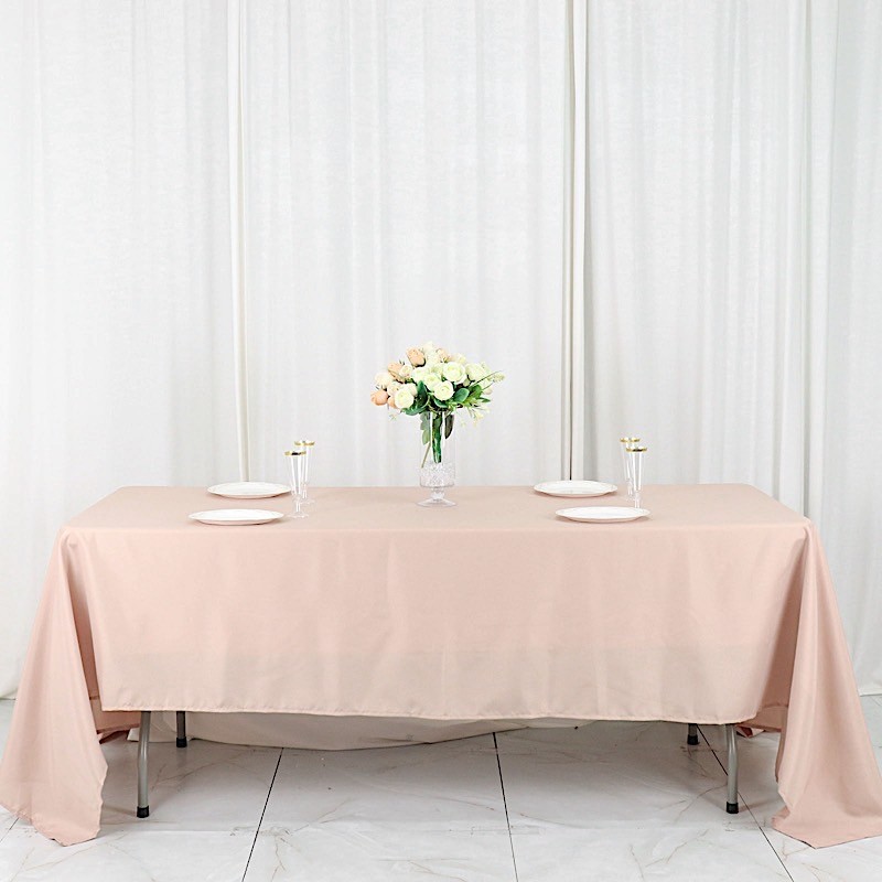 Nude 72x120 RECTANGLE POLYESTER TABLECLOTH Wedding Catering Dinner Supplies