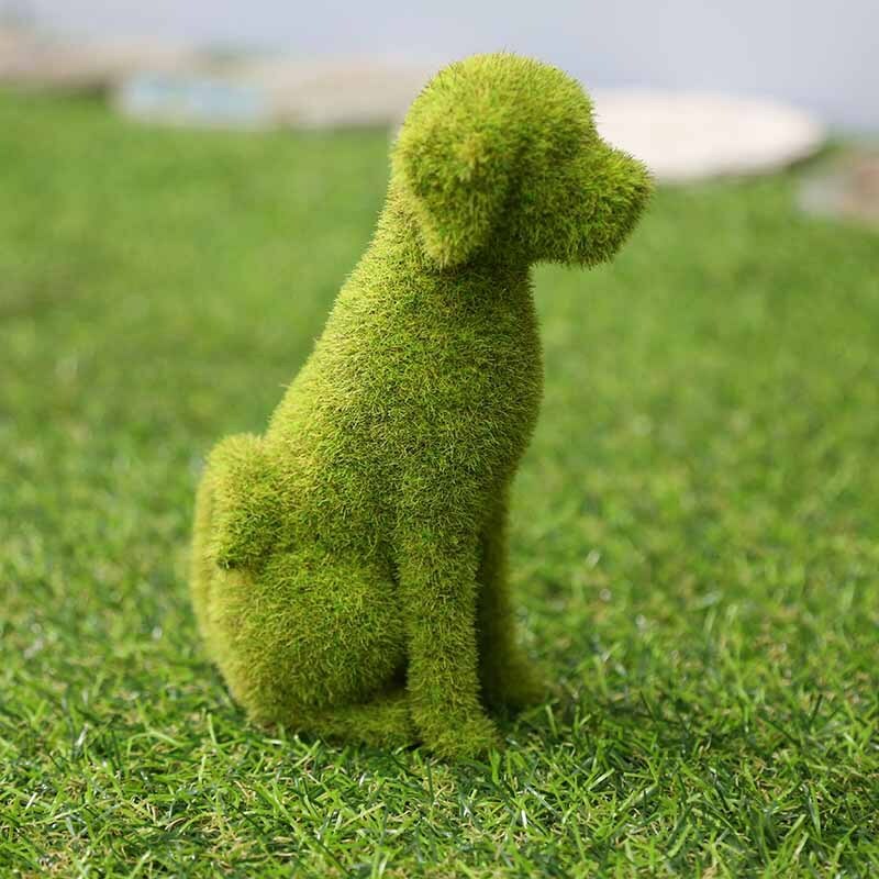 Dog Statue Decorative Cat Topiary Flocking Sculptures Outdoor Garden Yard Decor gallery