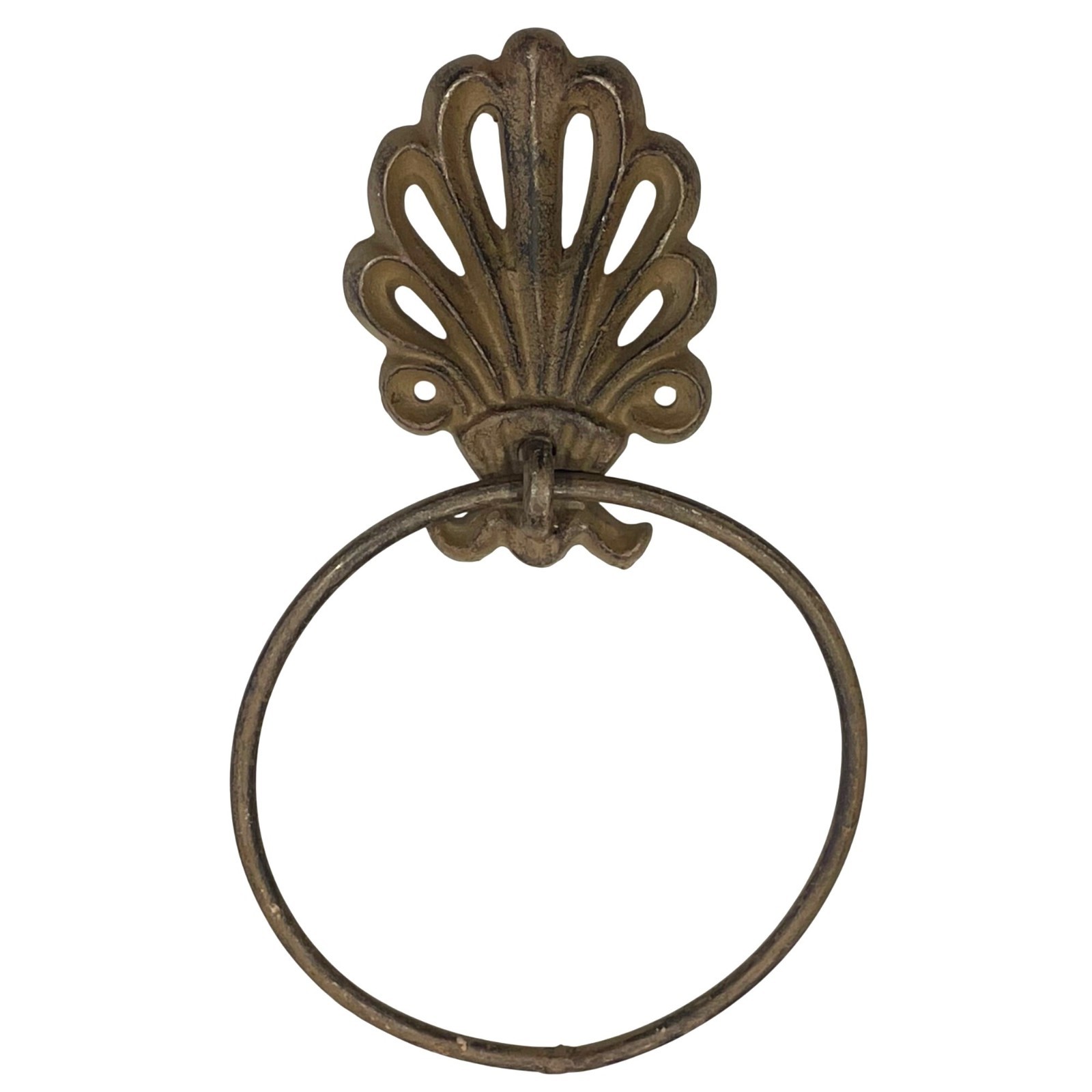 Victorian Style Cast Iron Towel Ring Holder Shell Design Bathroom Decor 2 gallery