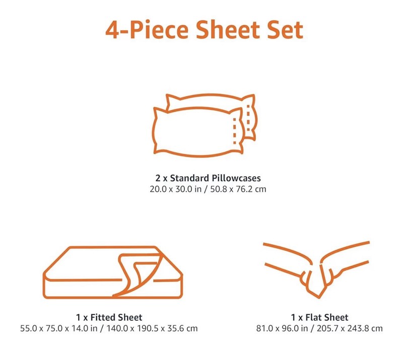 Full size Soft Microfiber 4-Piece Bed Sheet Set with Elastic Side Pockets gallery