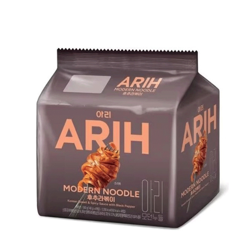 ARIH Modern Noodle Black Pepper Rabokki 130g x4 Korean Stir Fried Ramen gallery