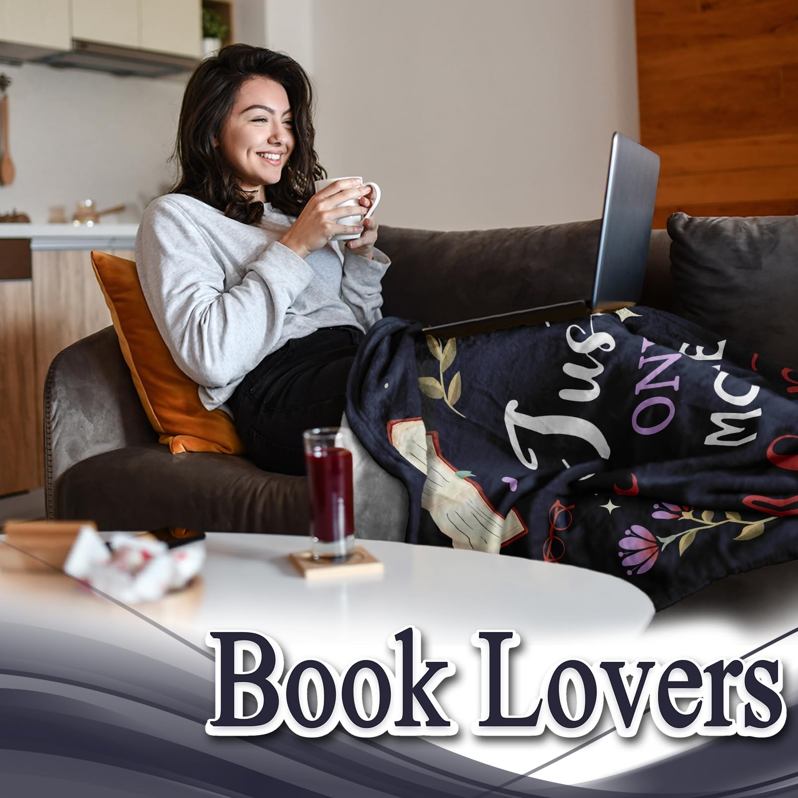 Book Lovers Reading Blanket 40x50 Inch Bookworm Librarian Teacher Throw Decor gallery