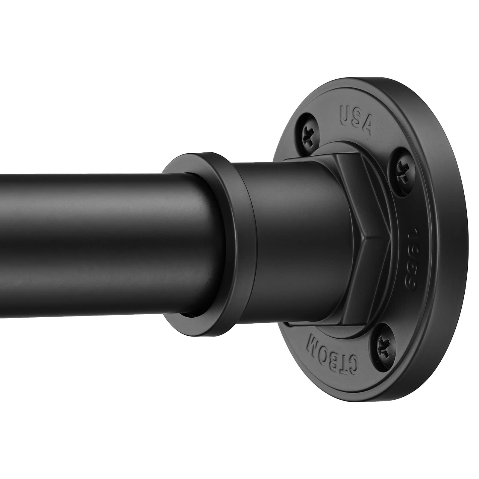 BRIOFOX Industrial Shower Curtain Rod - 2-in-1 43-72 Inches, Matte Black gallery