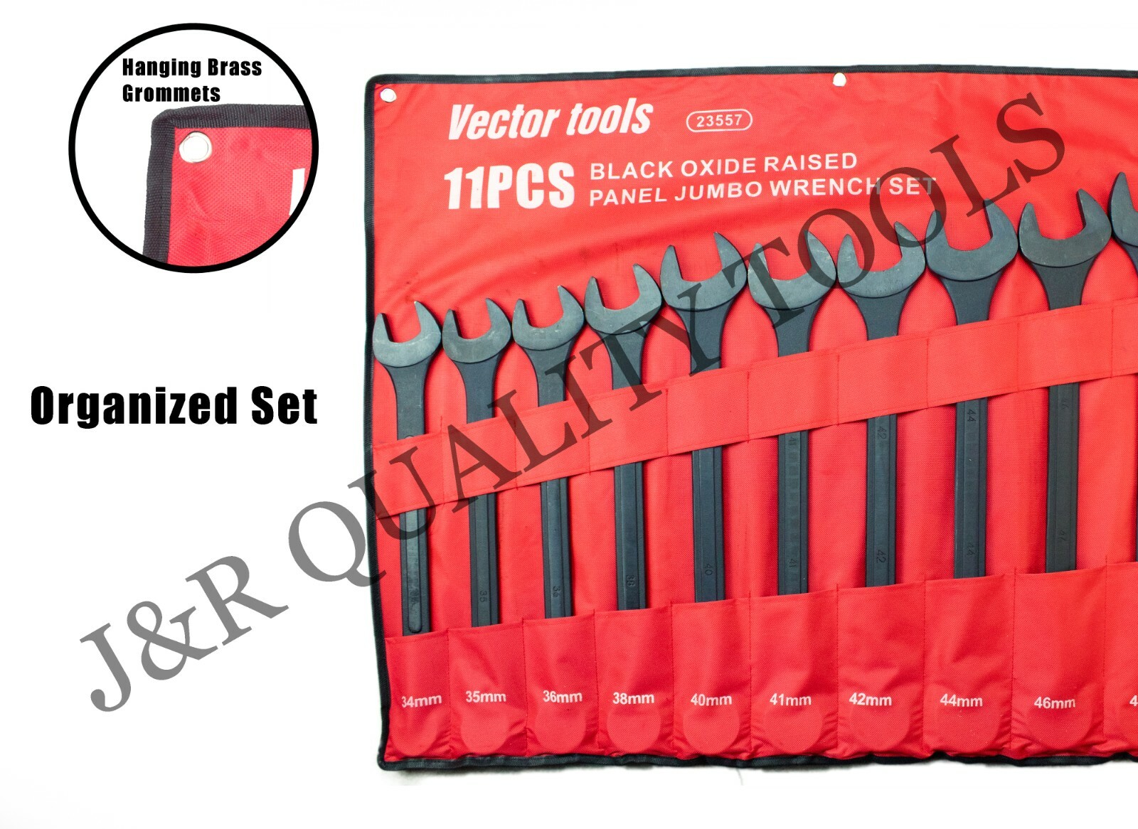 VCT 11 PC Jumbo Combo Wrench MM Set Black-Oxide 34-50 MM W/Carrying Pouch gallery