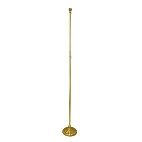 8ft Silver Indoor Flag Pole and Gold Base Kit (Ball Top) PREMIUM gallery