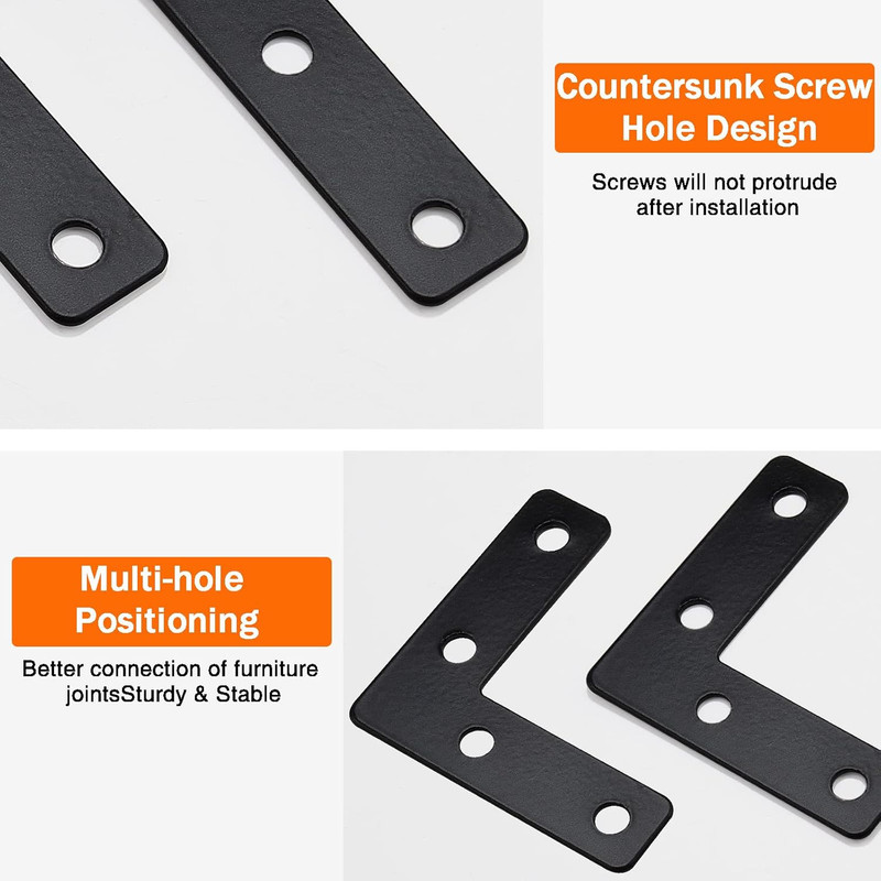 20 PCS 2 X 2 Inch Black L Bracket, L Right Angle Flat Corner Bracket (50 X 50Mm) gallery